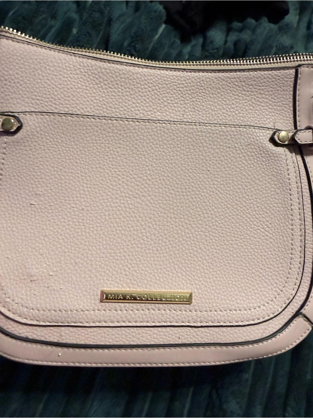 Pale Pink Leather Crossbody Bag